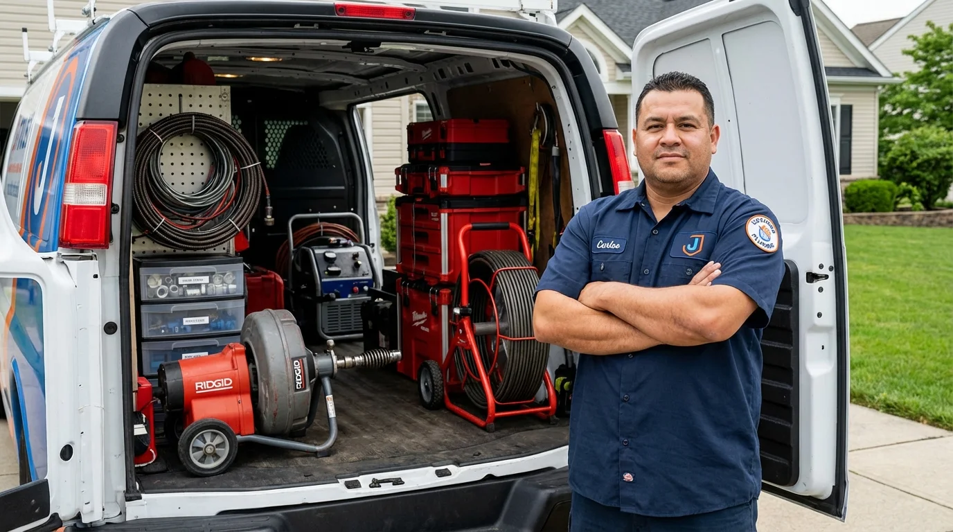 Professional drain cleaning equipment and Johns Plumbing LLC plumber in Palisade