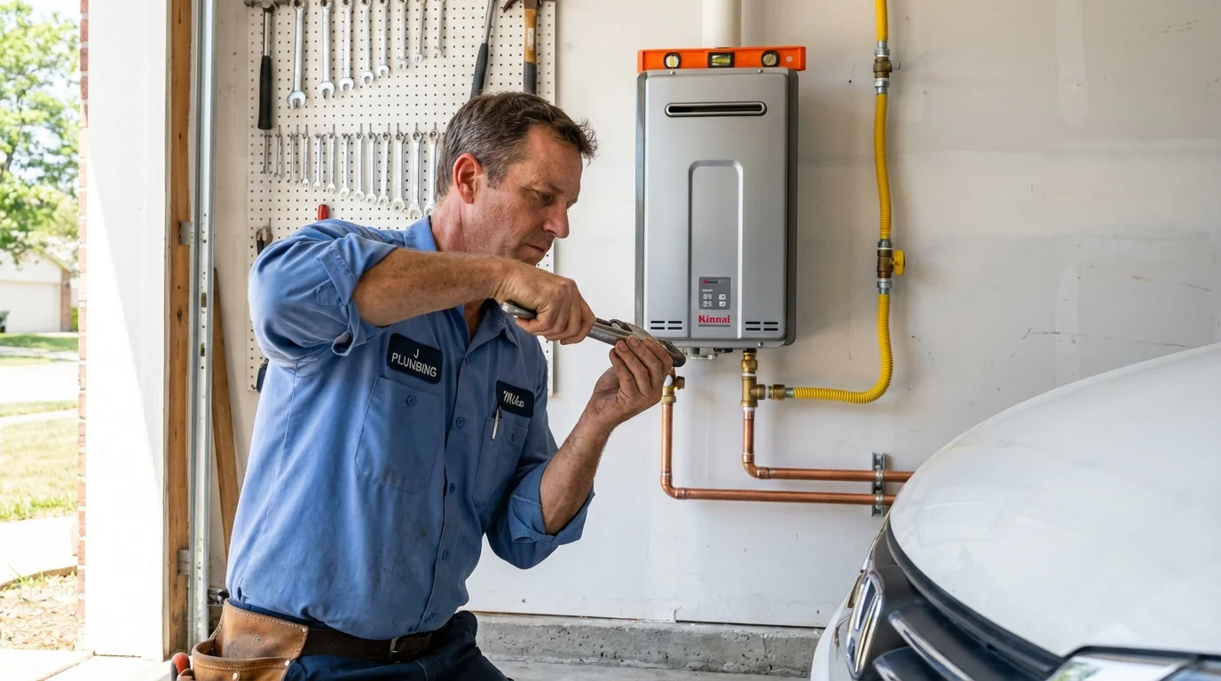 Tankless water heater installation by a Johns Plumbing LLC plumber in Palisade